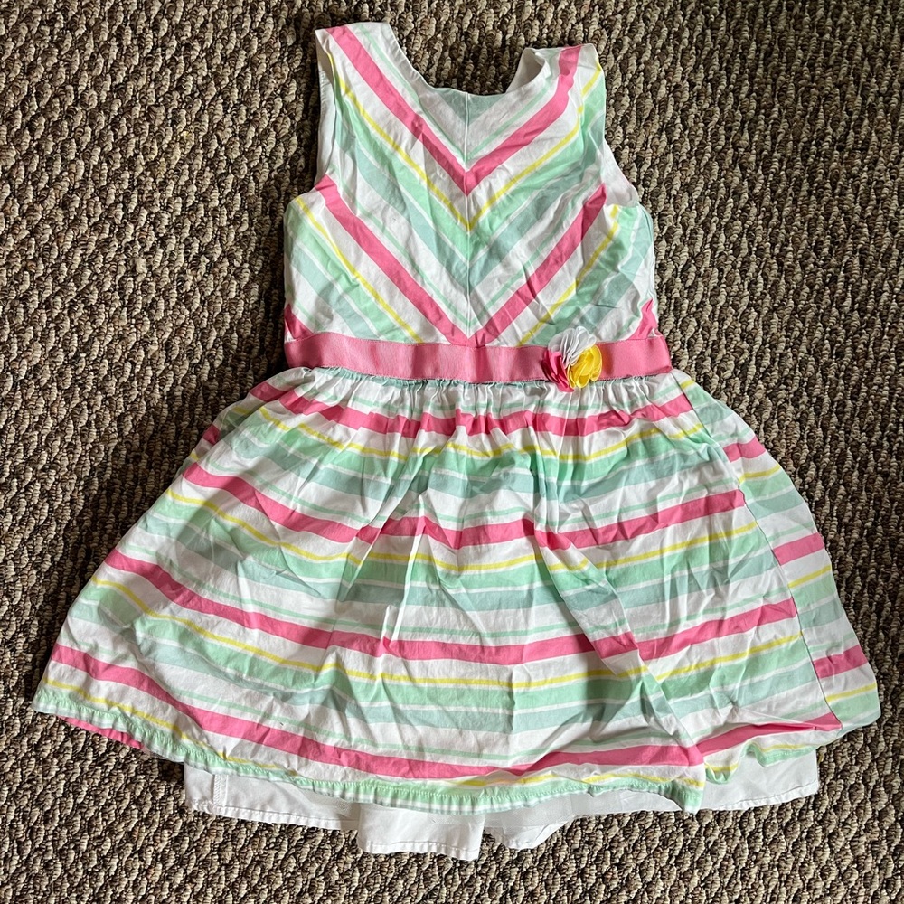 Carter's Pink and Green Striped Dress
